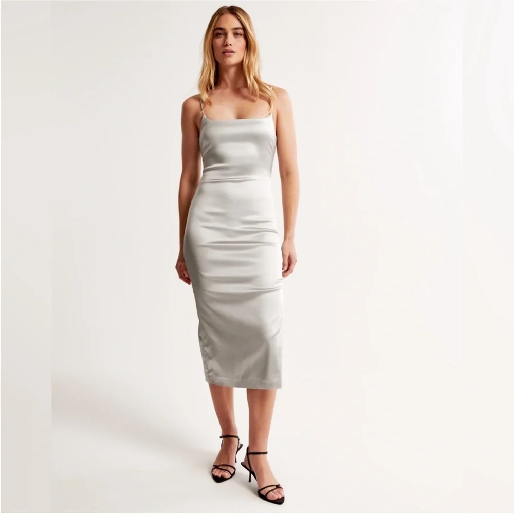 Abercrombie & Fitch Silver Satin Dress - Picture 2 of 4